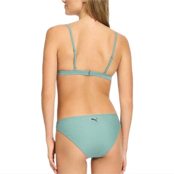 PUMA Moss Green Triangle Built-in-Bra Lined Bikini Swimsuit Size XXL‎ NEW - Picture 3 of 11